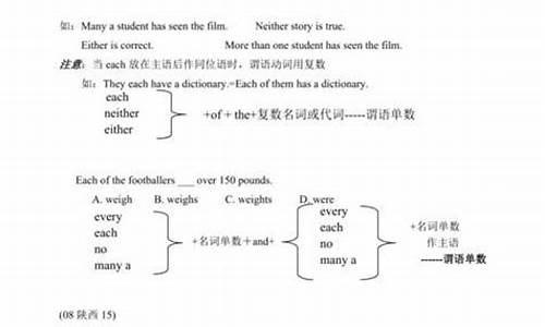 高考英语主谓一致真题_高考英语主谓一致真题解析