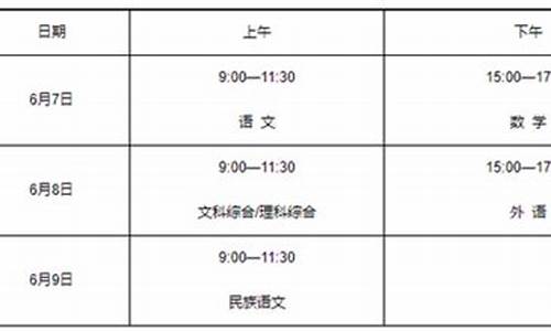 高考科目顺序表_高考科目顺序表四川