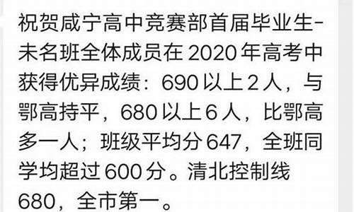 2016咸宁高考成绩_2020咸宁高考