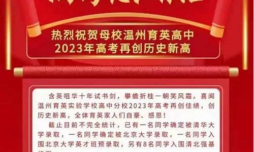 瓯海中学高考光荣榜2020,瓯海中学高考成绩