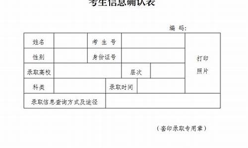 录取考生信息确认表在哪里_考生信息确认单在哪里