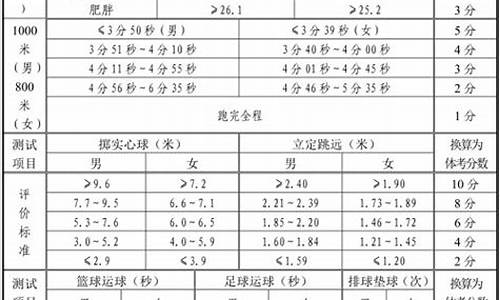 山东高考体育评分标准2024_山东高考体育评分标准